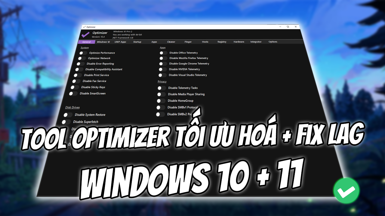 Tool Optimizer Tối Ưu Ho&aacute; Cho M&aacute;y T&iacute;nh Windows 10, 11