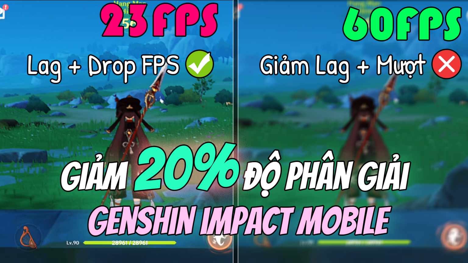 Giảm Độ Ph&acirc;n Giải Genshin Impact Mobile 20%
