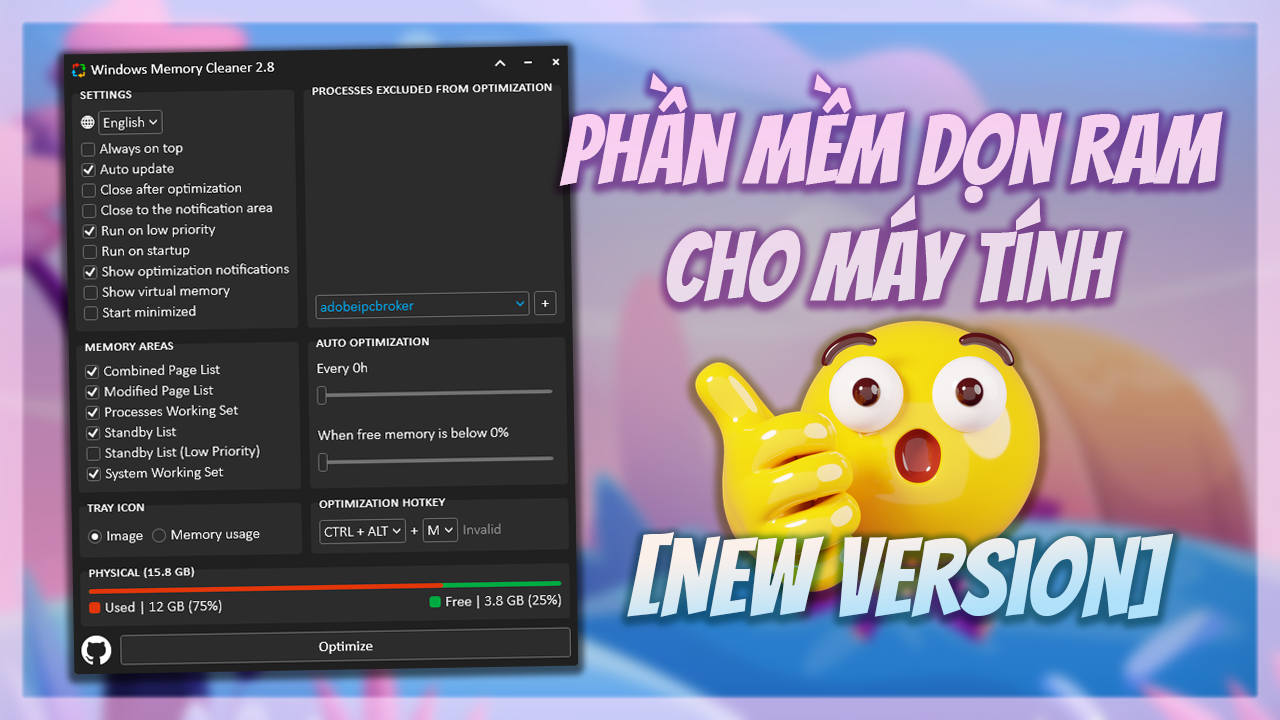 Windows Memory Cleaner &ndash; Phần mềm dọn ram m&aacute;y t&iacute;nh pro